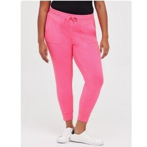Torrid Classic Fit Jogger Super Soft Fleece Mid-Rise Pant 2X in Pink Glow